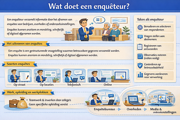 Alles over het beroep enqueteur Wat doet een enqueteur